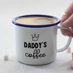 Personalised coffee mug, custom mug, gift for Daddy, engraved mug, personalised enamel mug, gift for Dad, coffee lover gift, image 6