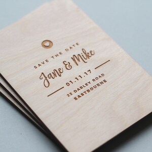 Wooden Save The Date Card, Save The Date Wood, Simple Save The Date, Rustic Save The Date, Modern Save The Date, Save The Date Cards image 4