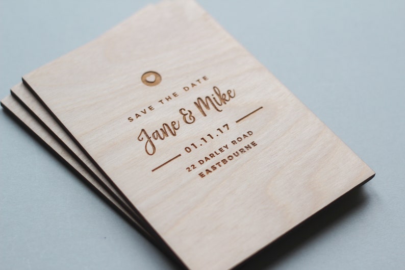 Wooden Save The Date Card, Save The Date Wood, Simple Save The Date, Rustic Save The Date, Modern Save The Date, Save The Date Cards image 4