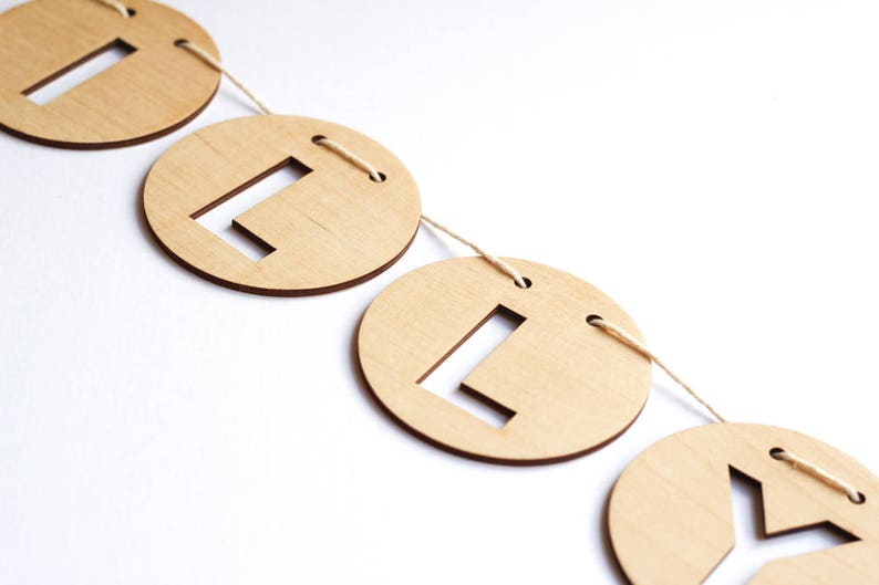 Custom Name Garland Name Bunting Wooden Garland Wooden Etsy