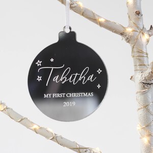 Baby's First Christmas, First Christmas 2019, Personalised Gifts, New Baby Ornament, Gifts for New Mom, Custom Bauble, Custom Ornament image 3