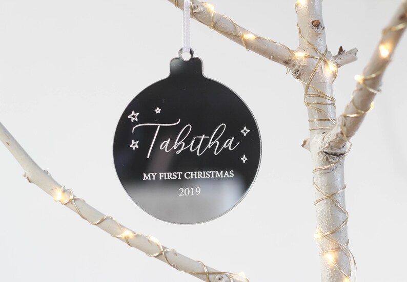 Baby's First Christmas, First Christmas 2019, Personalised Gifts, New Baby Ornament, Gifts for New Mom, Custom Bauble, Custom Ornament image 3