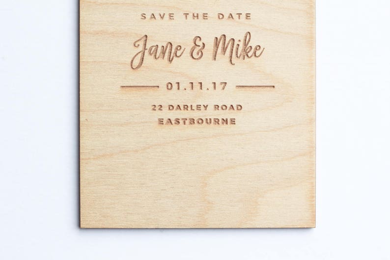 Wooden Save The Date Card, Save The Date Wood, Simple Save The Date, Rustic Save The Date, Modern Save The Date, Save The Date Cards image 7