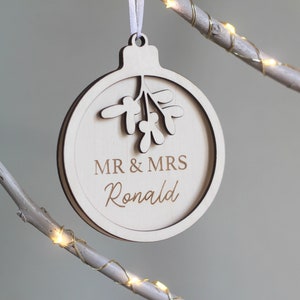 Mr & Mrs Bauble, Custom Ornament, Christmas Ornament, First Christmas, Newlywed Ornament, Couple Xmas Ornaments, Gift for Couple image 5