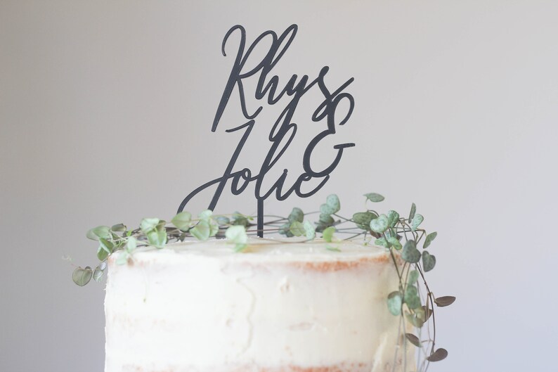 Contemporary Wedding Cake Topper With The Bride And Etsy