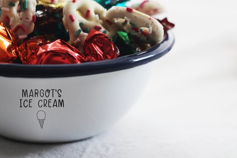 Personalised ice cream bowl, custom name bowl, movie night bowl, date night gift, gift for niece, granddaughter gift, custom ice cream bowl image 3