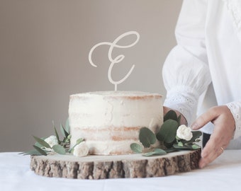 Topper de gâteau de mariage initial personnalisé