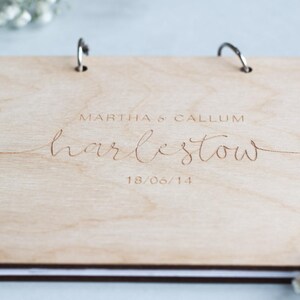 Modern Wedding Guest Book, Wooden Wedding Guest Book, Wooden Guestbook, Modern Guest Book, Personalised Guest Book, Unique Wedding Guestbook image 3