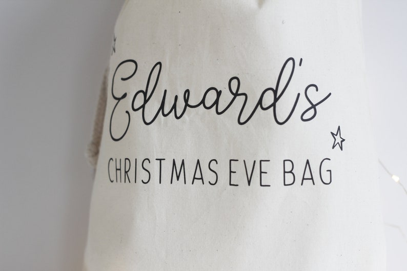 Christmas Eve Bag, Custom Santa Sack, Christmas Eve Gift, Christmas Eve Box, Christmas Stocking, Personalised Stocking, Christmas Sack image 7