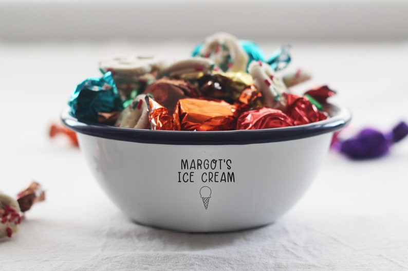 Personalised ice cream bowl, custom name bowl, movie night bowl, date night gift, gift for niece, granddaughter gift, custom ice cream bowl image 4