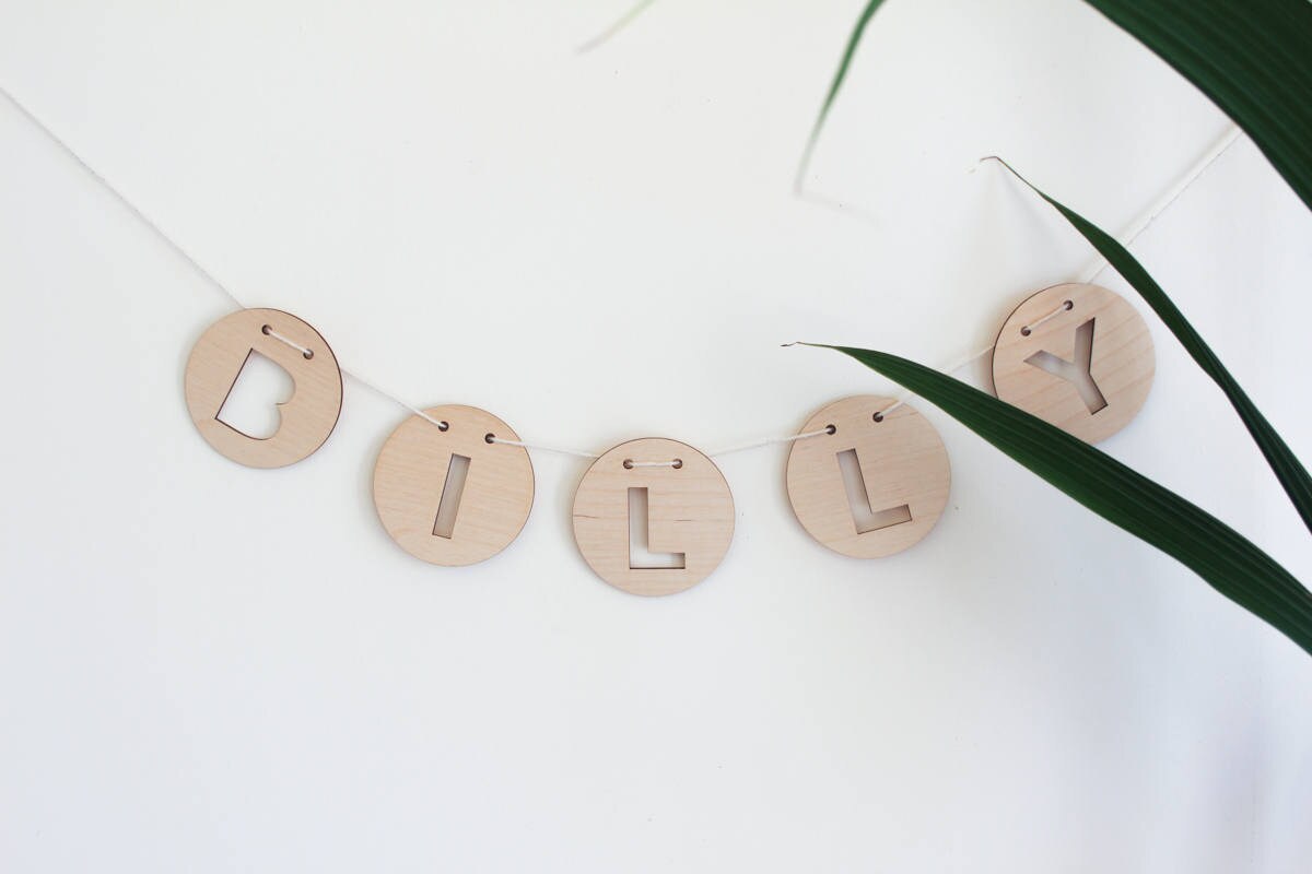 Custom Name Garland Name Bunting Wooden Garland Wooden Etsy