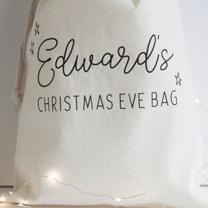 Christmas Eve Bag, Custom Santa Sack, Christmas Eve Gift, Christmas Eve Box, Christmas Stocking, Personalised Stocking, Christmas Sack image 3