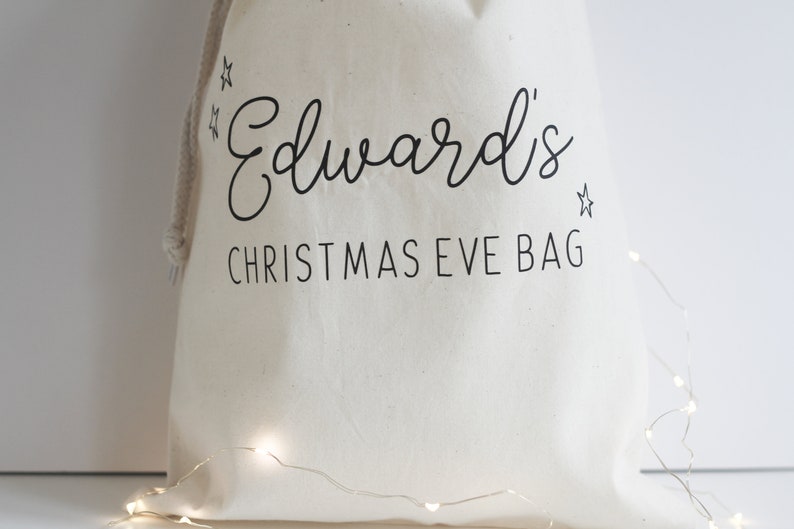 Christmas Eve Bag, Custom Santa Sack, Christmas Eve Gift, Christmas Eve Box, Christmas Stocking, Personalised Stocking, Christmas Sack image 3