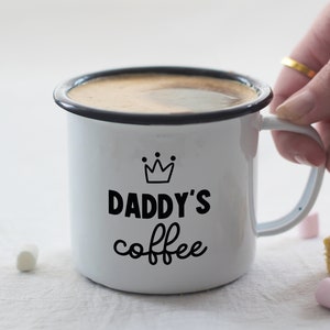 Personalised coffee mug, custom mug, gift for Daddy, engraved mug, personalised enamel mug, gift for Dad, coffee lover gift, image 5