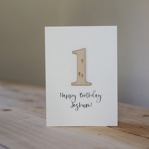 Personalised Number Birthday Card Celebration Card Wooden Card image 2