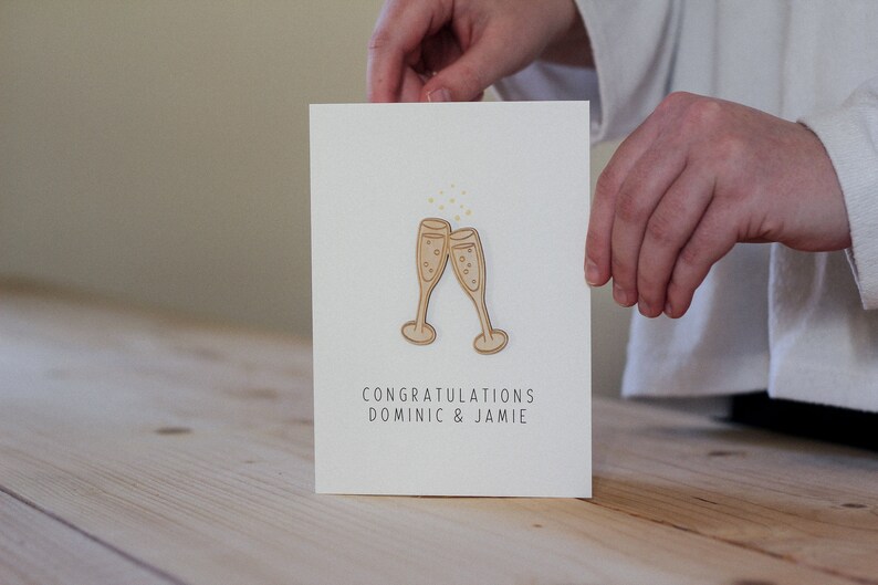 Personalised Engagement Card Celebration Card Wooden Card image 3