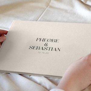 Bellissimo libro degli ospiti per matrimonio moderno, libro degli ospiti in lino, libro degli ospiti stampato, ricordo personalizzato, ricordi unici per matrimonio