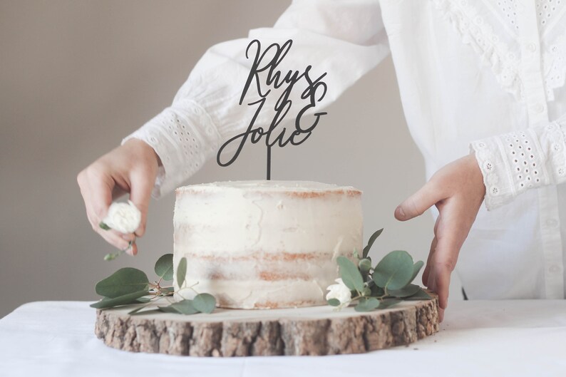 Contemporary Wedding Cake Topper With The Bride And Etsy