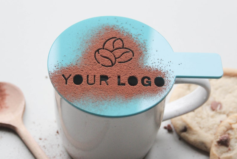 Custom Coffee Stencil For Business, Coffee Shop Stencil, Coffee Lover Gifts, Bakery Coffee Stencil, Coffee Stencil With Logo zdjęcie 5