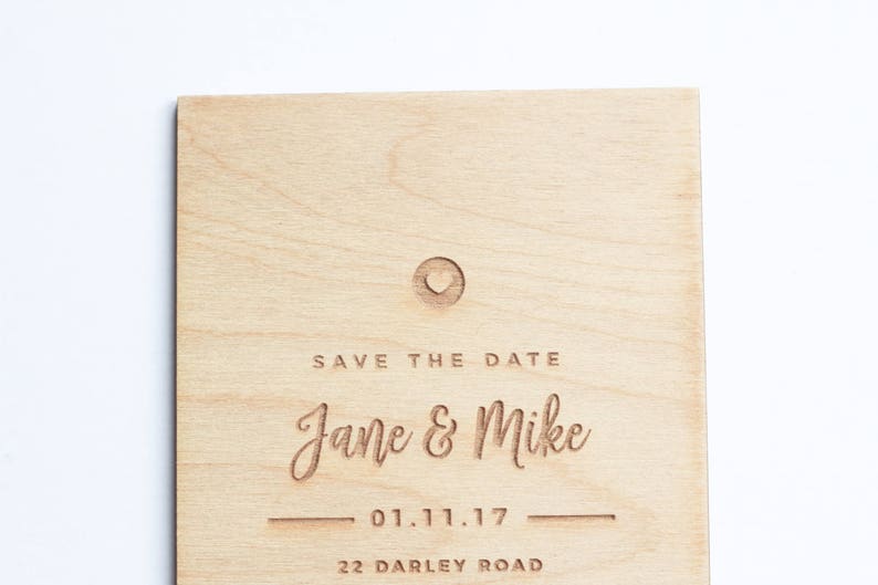 Wooden Save The Date Card, Save The Date Wood, Simple Save The Date, Rustic Save The Date, Modern Save The Date, Save The Date Cards image 6