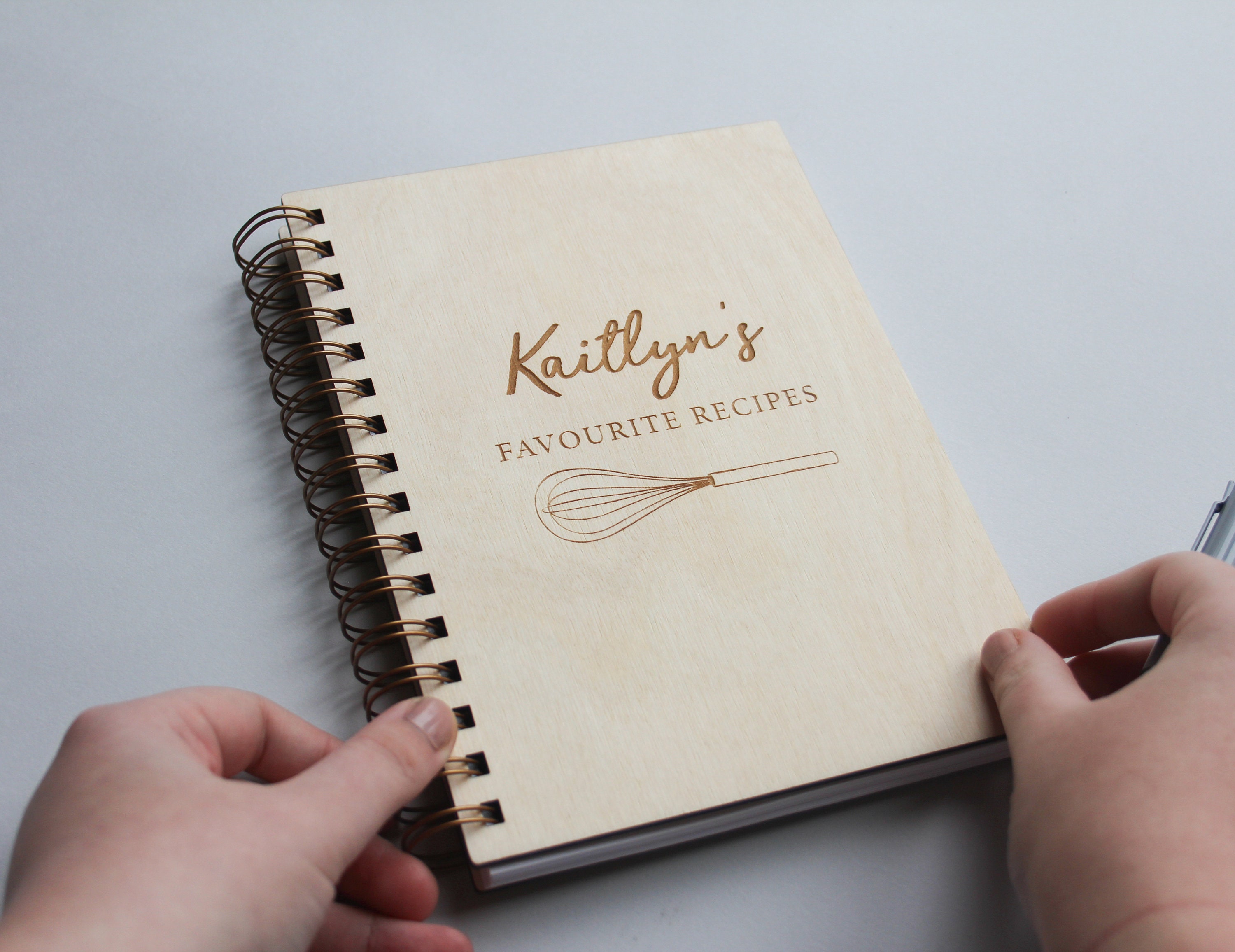 Blank recipe book custom made engraved and spiral bound gift etsy uk