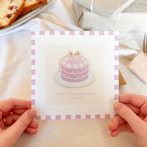 Carte 30e anniversaire, 30e carte pour la meilleure amie, carte de gâteau d'anniversaire, carte 30e anniversaire personnalisée, carte d'anniversaire pour elle, carte 30e meilleure amie