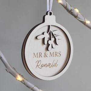 Mr & Mrs Bauble, Custom Ornament, Christmas Ornament, First Christmas, Newlywed Ornament, Couple Xmas Ornaments, Gift for Couple image 6