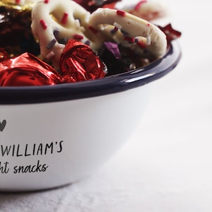 Personalised snack bowl, Valentine's day gift for her, gift for boyfriend, gift for him, engraved bowl, personalised bowl, date night bowl image 4