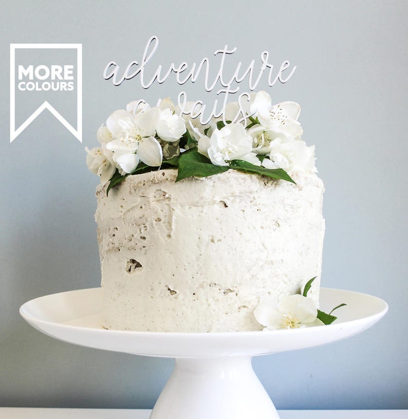 Adventure Awaits Baby Shower Cake Topper In White Baby Etsy