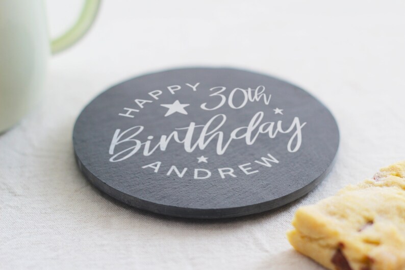 Personalised engraved coaster, gift for bestie, 30th birthday gift, beer coaster, 30th birthday bestie, gift for boyfriend, gift for son zdjęcie 3