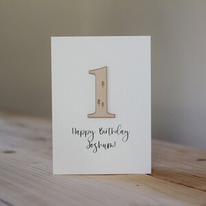 Personalised Number Birthday Card Celebration Card Wooden Card image 4