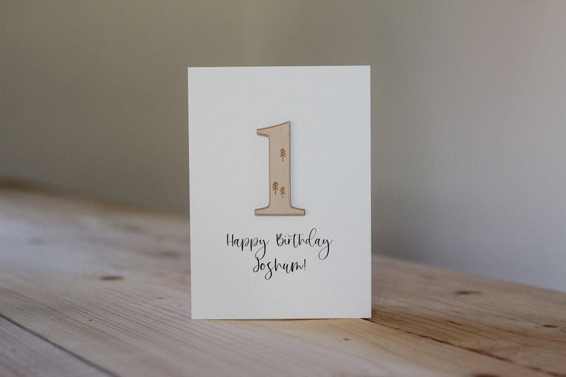 Personalised Number Birthday Card Celebration Card Wooden Card image 4