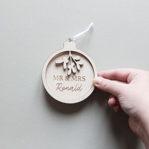 Mr & Mrs Bauble, Custom Ornament, Christmas Ornament, First Christmas, Newlywed Ornament, Couple Xmas Ornaments, Gift for Couple image 8