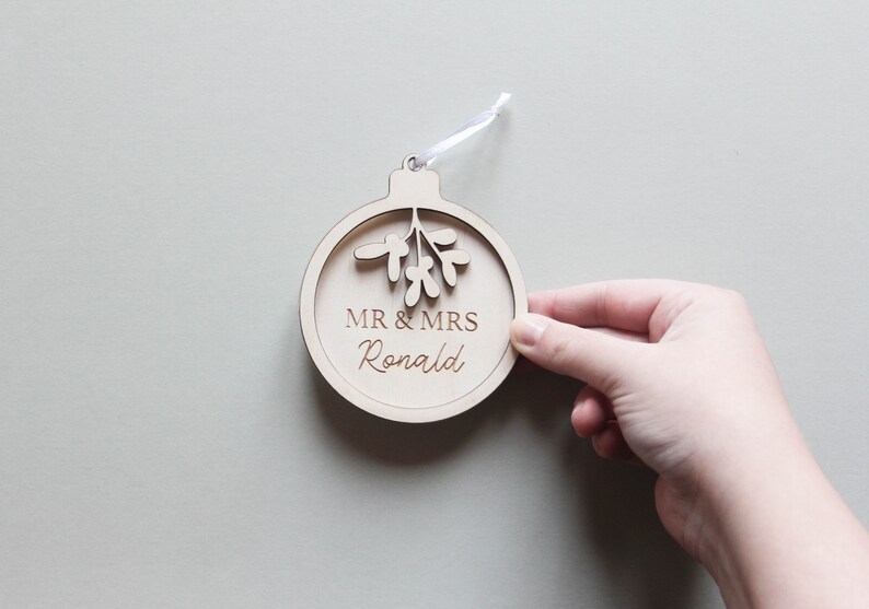 Mr & Mrs Bauble, Custom Ornament, Christmas Ornament, First Christmas, Newlywed Ornament, Couple Xmas Ornaments, Gift for Couple image 8