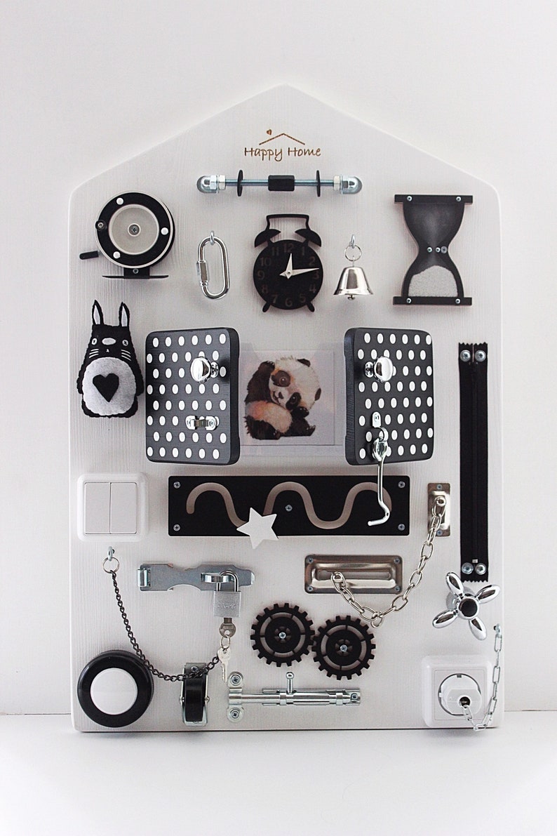 Baby Sensory Board Wall Montessori Latch Board Fine Motor Etsy