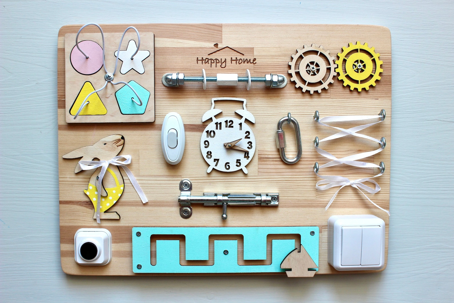 Busy board natural wooden color Fine Motor Board Special Etsy
