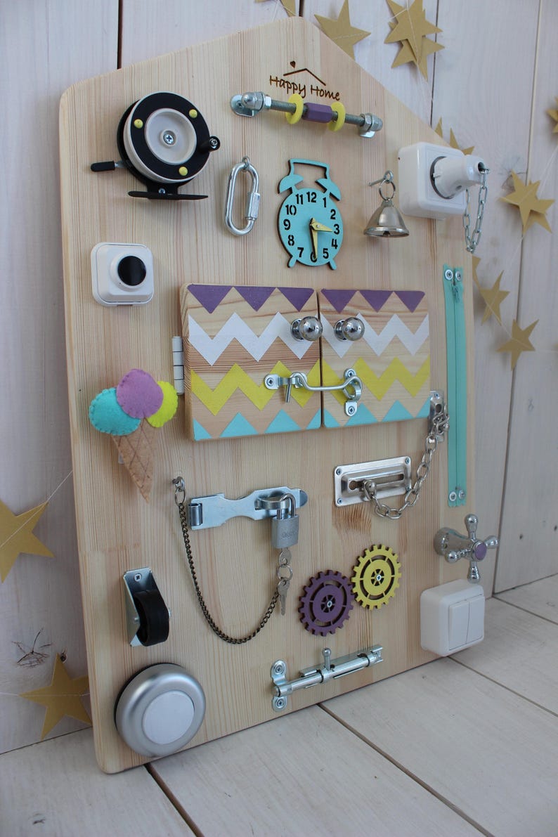 Montessori Activity Board Toddler Latch Board Busy Board Baby Etsy