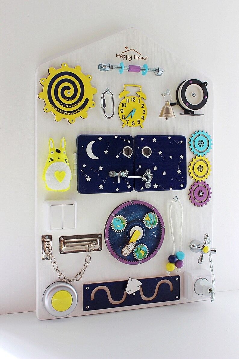 Montessori Busy Board Activity Board for Toddler Sensory Etsy