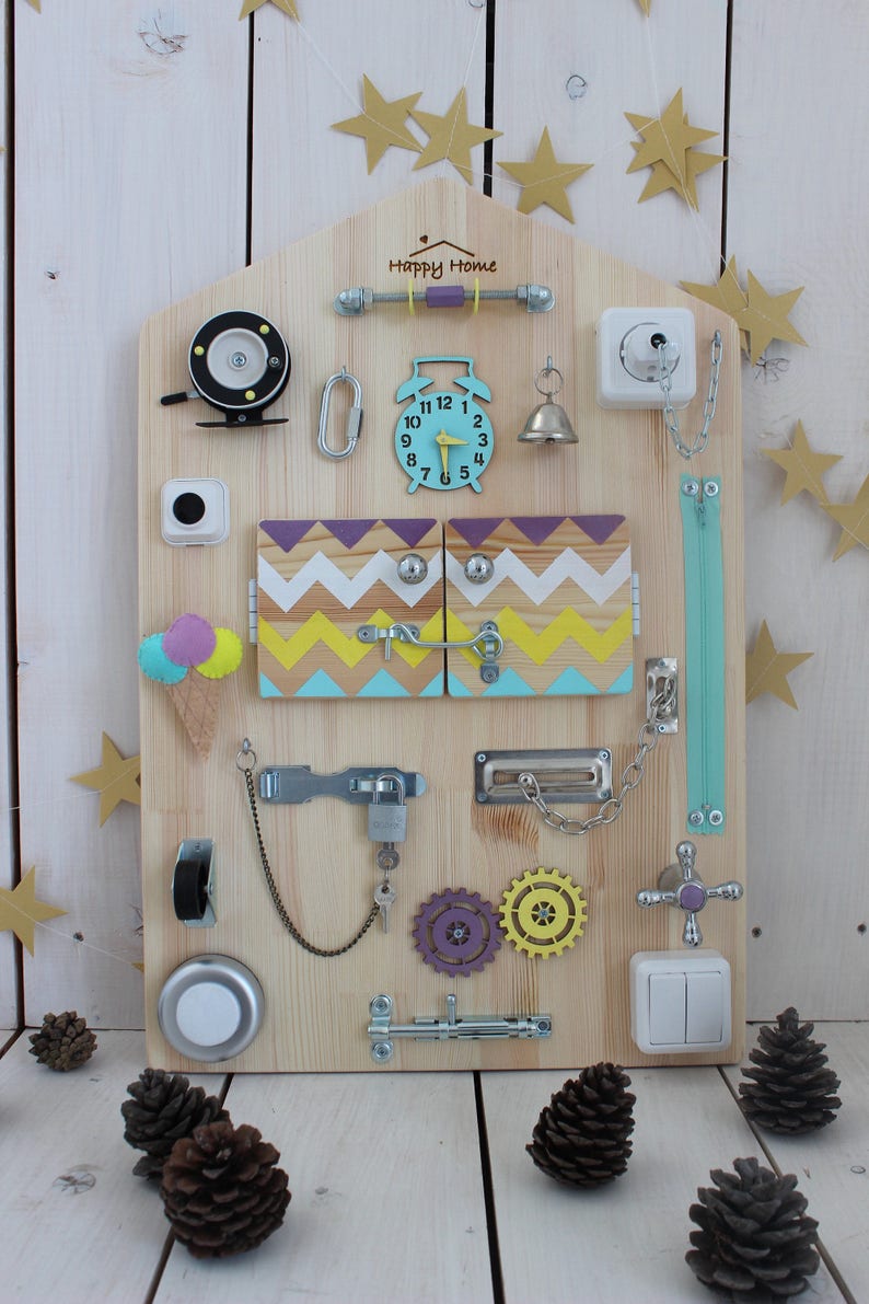 Montessori Activity Board Toddler Latch Board Busy Board Baby Etsy