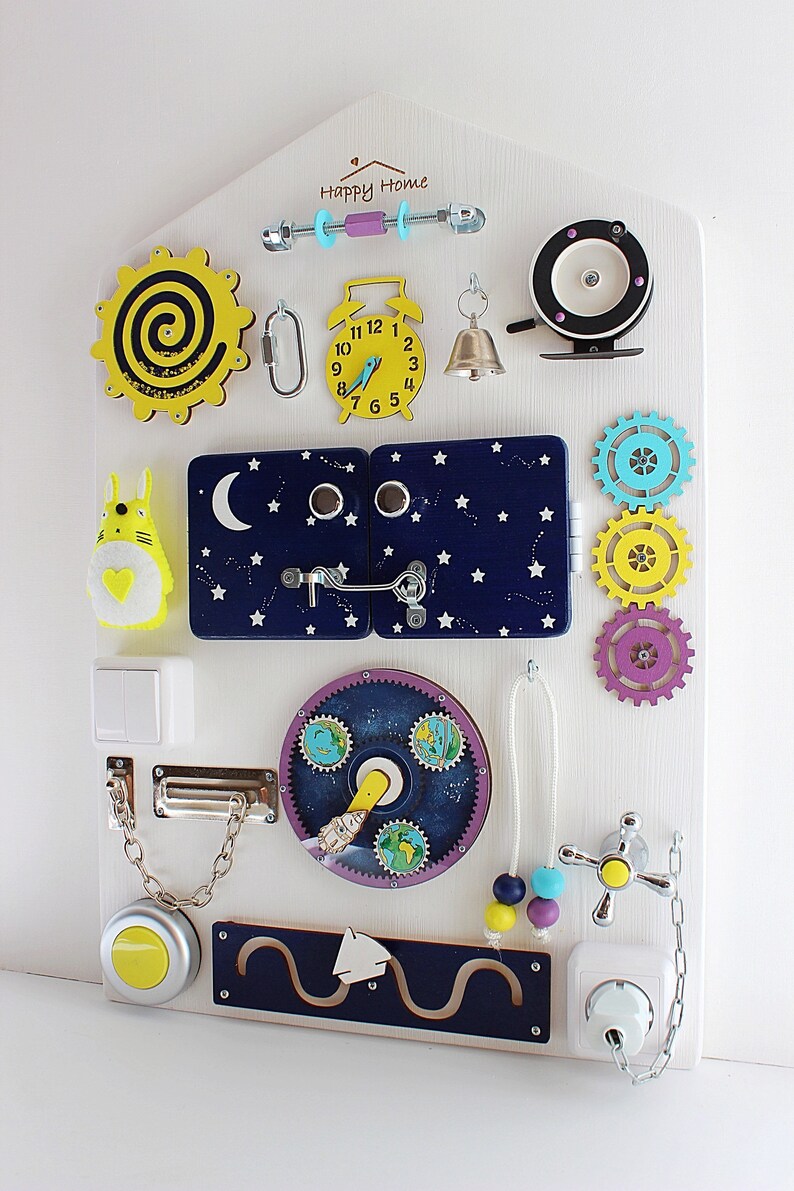 Montessori Busy Board Activity Board for Toddler Sensory Etsy