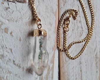 Quartz Crystal Pendant 18" Curb Chain Necklace - BOHOSEASON