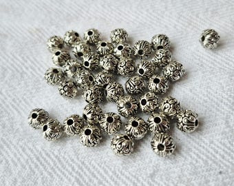 Tibetan Silver Beads 20x Round Jewellery Making Crafts Findings - BOHOSEASON