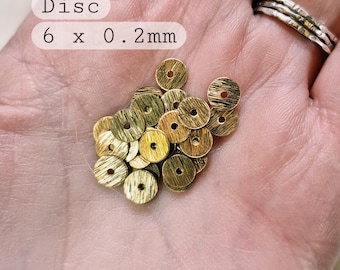 Raw Brass Heishi Disc Beads x 50 pcs 6mm Jewellery Making Crafts Findings - BOHOSEASON