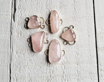 Rose Quartz Gemstone Connectors Jewellery Making Findings Choose - BOHOSEASON