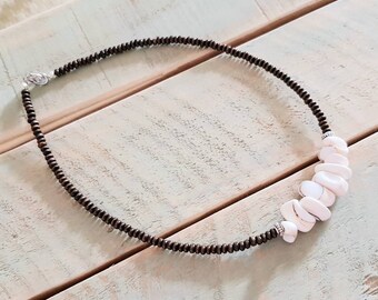 Natural Beaded Shell Necklace  by - BOHOSEASON