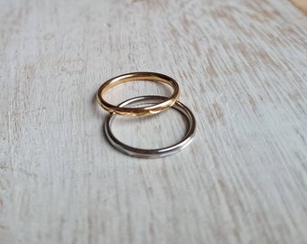Stainless Steel and 18k Gold Plated Stacking Rings Boho Jewellery - BOHOSEASON