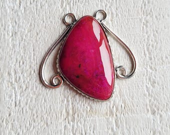Purple Pink Jasper Pendant 925 plated - BOHOSEASON