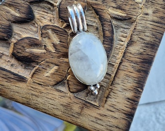Moonstone Pendant 925 Silver Plated Oval Shaped - BOHOSEASON