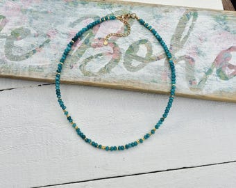 Turquoise Gemstone Evil Eye Pendant Necklace 18k Gold Plated Malaysian Jade- BOHOSEASON