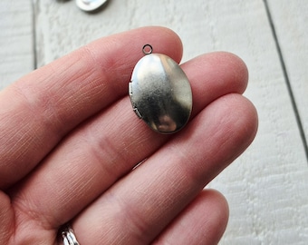 Stainless Steel Locket Pendant Charm Silver Jewellery Findings - Bohoseason